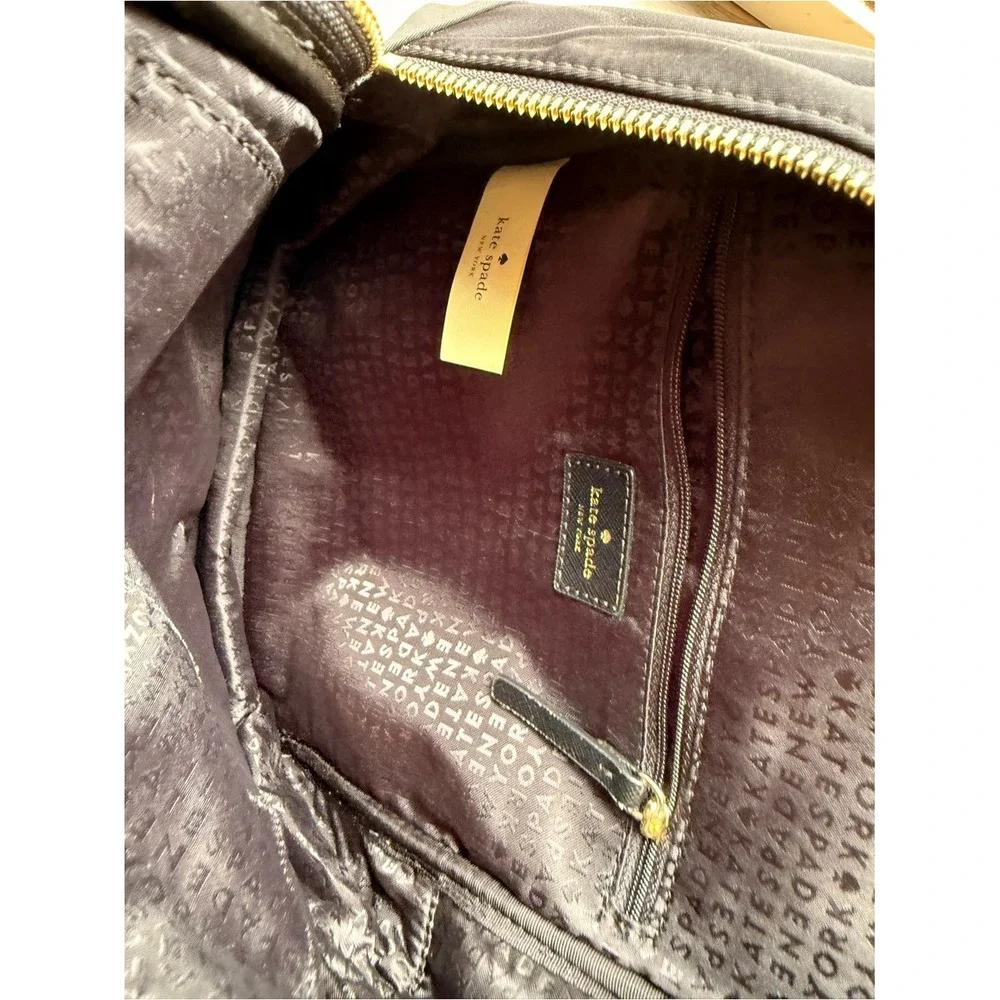 kate spade black nylon mini backpack with gold hardware